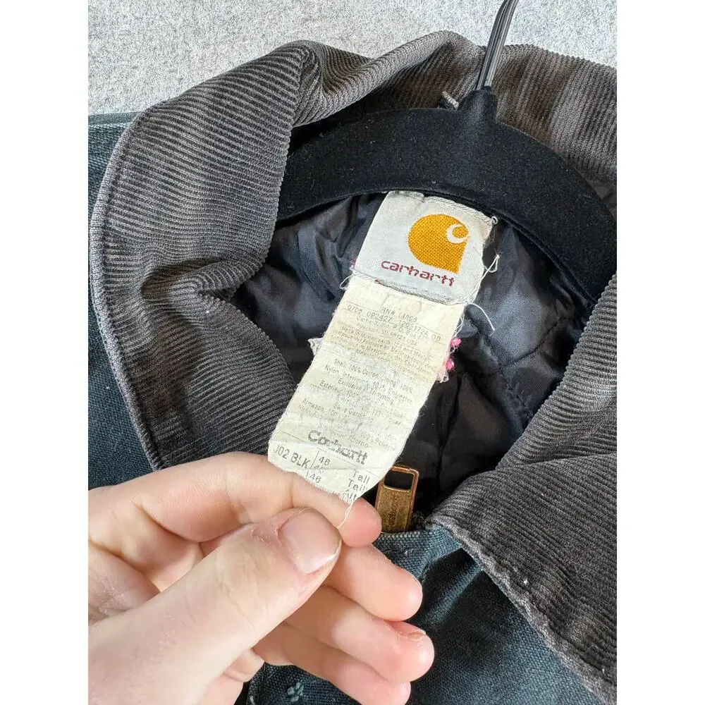 VINTAGE Carhartt Arctic Jacket Men Duck Traditional Quilt Lined Workwear 46 Tall - Picture 7 of 7